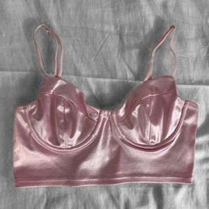 Edikted satin pink crop top